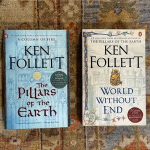 Ken Follett Fiction Books The Pillars of the Earth & World Without End